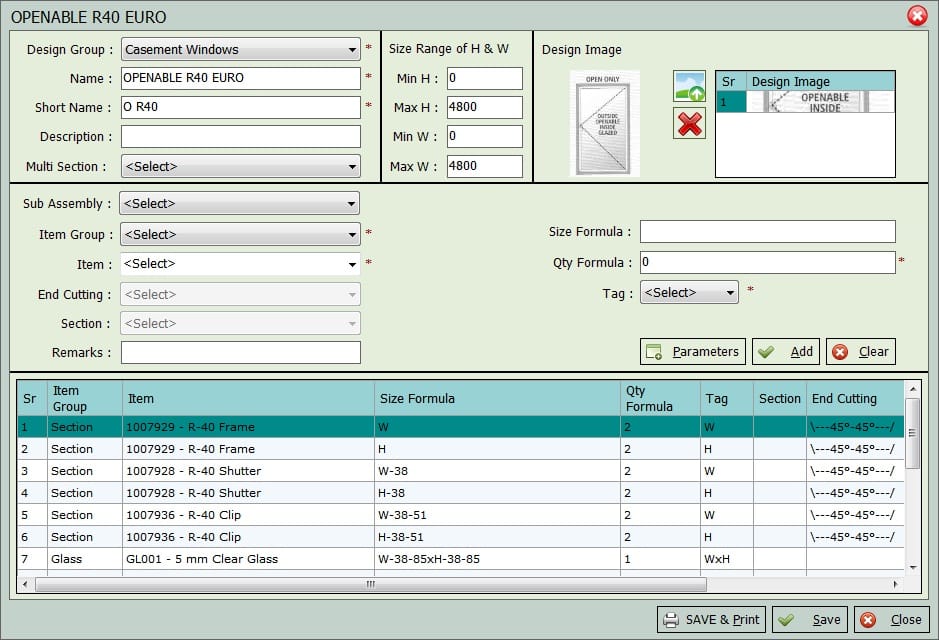 AXIS ADWOQS Fenestration software for Doors & Windows