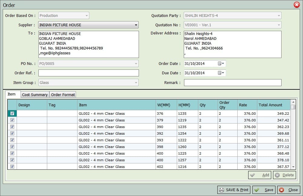 AXIS ADWOQS Fenestration software for Doors & Windows